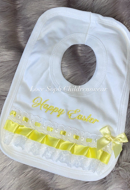 Easter luxury large bibs one size 0-3 y