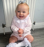 Luxe smock long sleeve smocked set baby pink