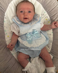 Luxury blue pinafore and blouse