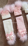 Luxury bow Pom Pom scarf