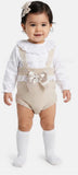 Knitted romper with frill collar blouse