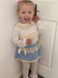 Luxury long sleeve lace blouse with skirt 0-4 y
