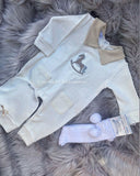 Rocking horse romper and matching hat