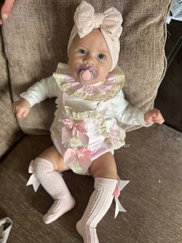 Luxury long sleeve romper and blouse pink