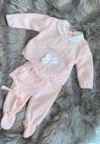 Bargain pink 3 piece luxe knit set with bonnet newborn-3 months - one size