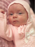 Bargain pink 3 piece luxe knit set with bonnet newborn-3 months - one size
