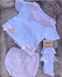 Knitted double bow jam pants set