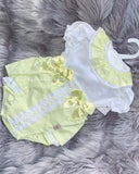 Luxury lemon blouse and jam pants with bows