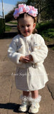 Luxury fur coat, long sleeved top and skirt 1 -6 years