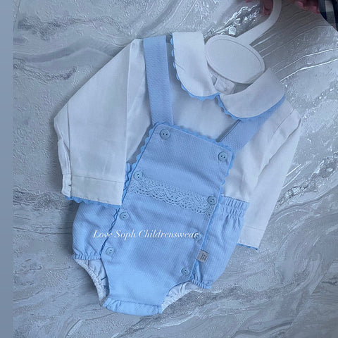 Luxury long sleeve sky blue romper and blouse