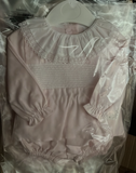 Luxe smock long sleeve smocked set baby pink