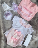 Luxury double bow jam pants and blouse PINk