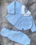 Bargain blue 3 piece luxe knit set with hat