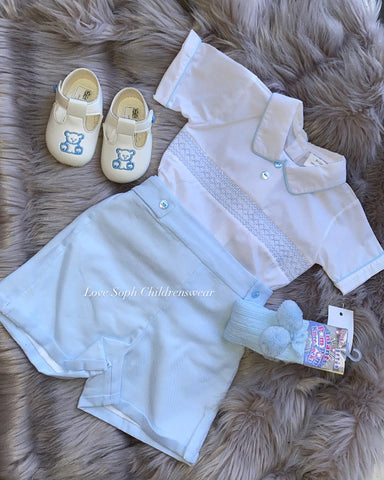 Luxe Smocked shirt and shorts