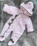 Designer inspired snowsuit pink