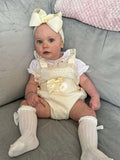 Luxury lace romper with bonnet