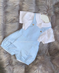 Luxury dungarees with blouse sky blue