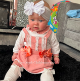 Luxury dusky pink pinafore and blouse