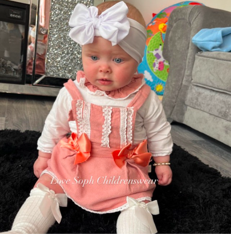 Luxury dusky pink pinafore and blouse