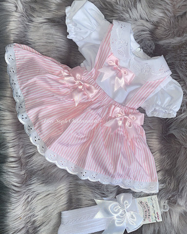 Candy stripe pinafore and blouse