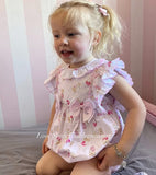 Luxury super frilly sleeve teddy bear romper with bows