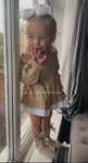 Luxury smock dress and pants with hair bow