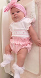 Floral cotton jam pants set Pink