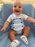 Luxe sky blue romper and blouse