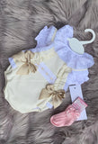 Luxury frilly romper with blouse gold trim