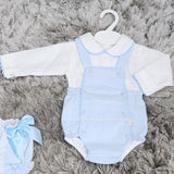 Luxury long sleeve sky blue romper and blouse