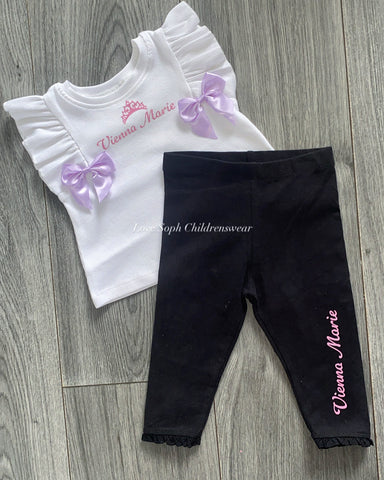 Personalised frilly lounge set any colour