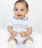 Sky blue smocked romper