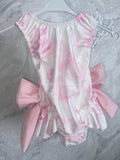 Luxury cross back glitter with large bows carousel swimsuit 1-12 years
