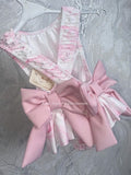 Luxury cross back glitter with large bows carousel swimsuit 1-12 years