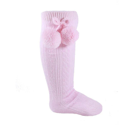 Knee High pom socks PINK