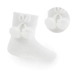 Pom Pom socks Ankle White