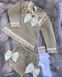 Luxury gold knitted set with bows