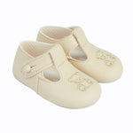 Luxury soft sole pram shoe teddy beige