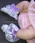 Luxury lace bow socks lilac