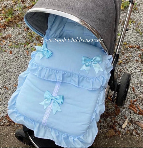 Luxe Cosy toes and pram liner sky blue