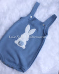 Knitted bunny romper BLUE