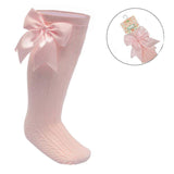 Large bow Knee High Bow socks PINK