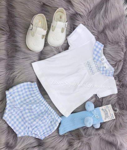 Smocked gingham jam pants