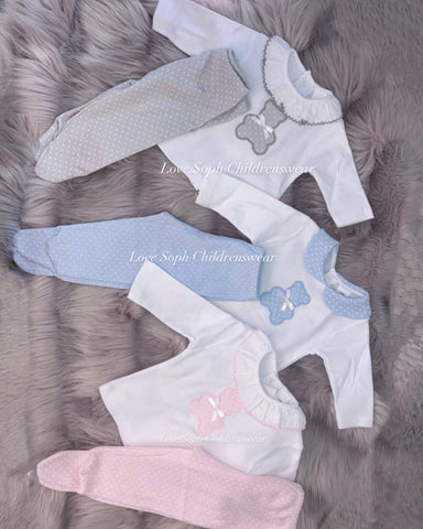 Teddy bear baby lounge set Blue / Grey / Pink