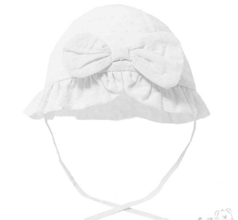 White bow sun hat